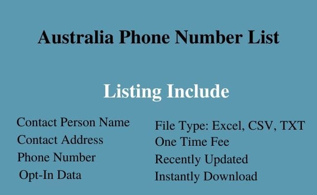 Australia phone number list