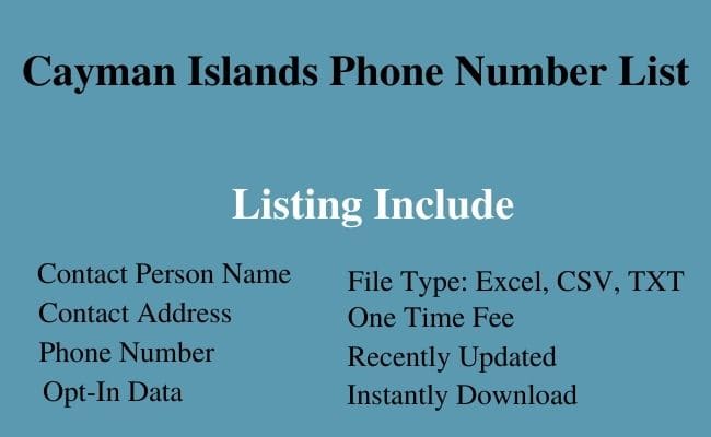 Cayman Islands phone number list