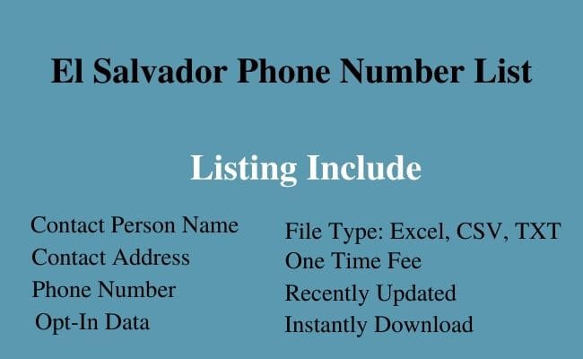 El Salvador phone number list