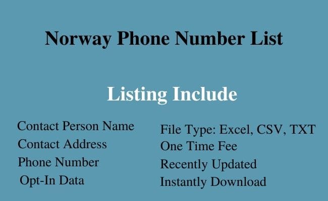 Norway phone number list