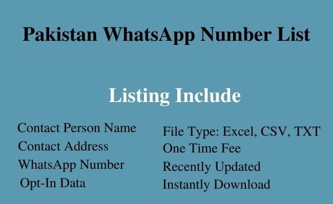 Pakistan whatsapp number list