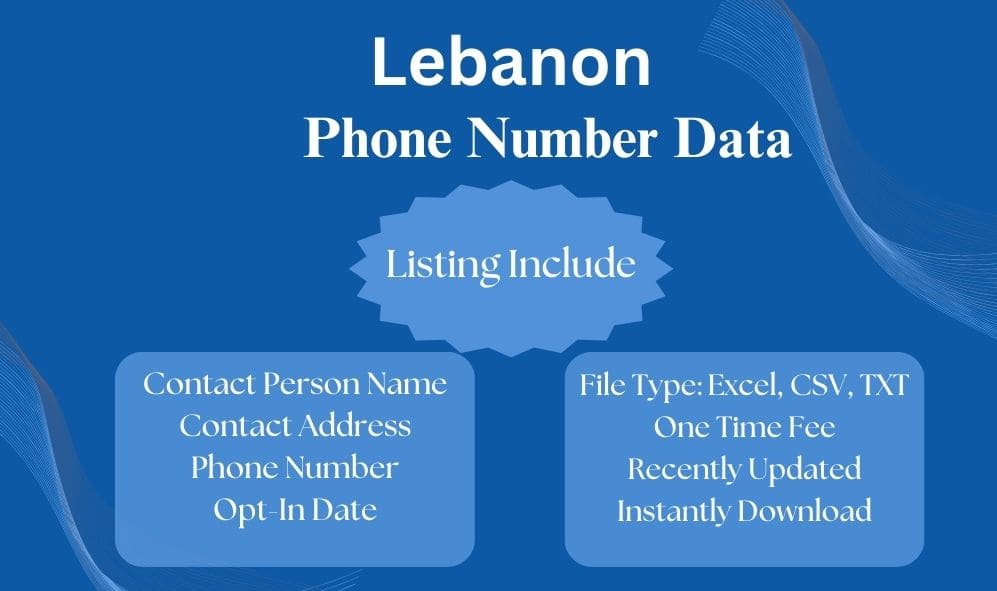 Lebanon phone number data